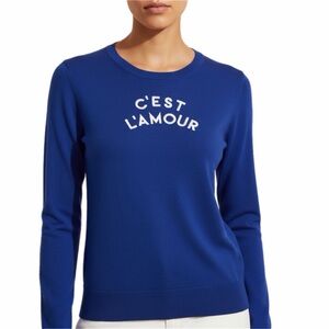 Banana Republic Sweater Womens XL Cobalt Lightweight Preppy Academia Luxe Paris